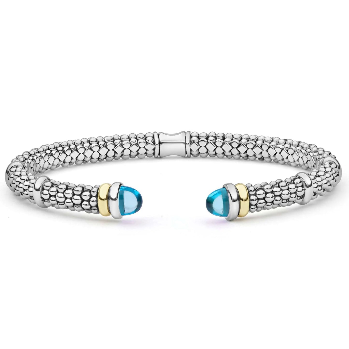 Signature Caviar Collection Swiss Blue Topaz Versa Torque Bracelet