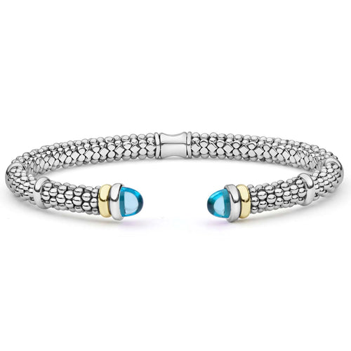 Signature Caviar Collection Swiss Blue Topaz Versa Torque Bracelet