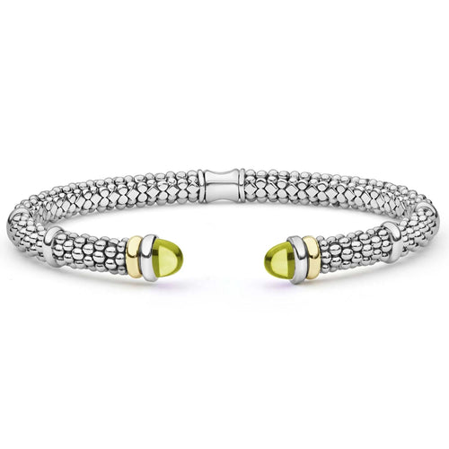 Signature Caviar Collection Green Quartz Versa Torque Bracelet