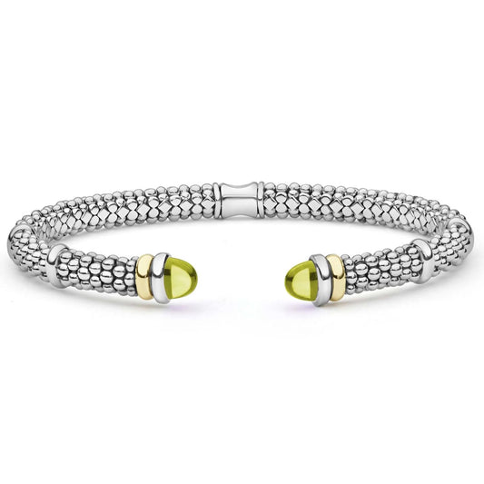 Signature Caviar Collection Green Quartz Versa Torque Bracelet