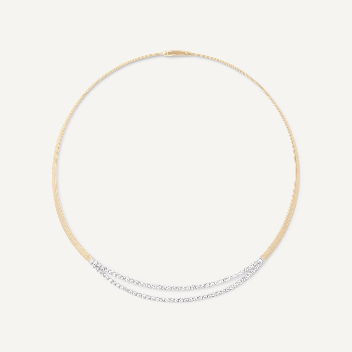Masi Coil Necklace with Two Diamond Bars