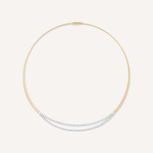 Masi Coil Necklace with Two Diamond Bars