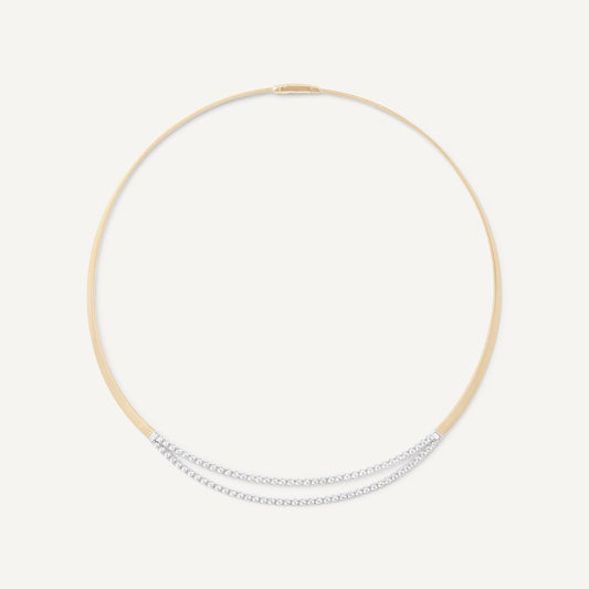 Masi Coil Necklace with Two Diamond Bars