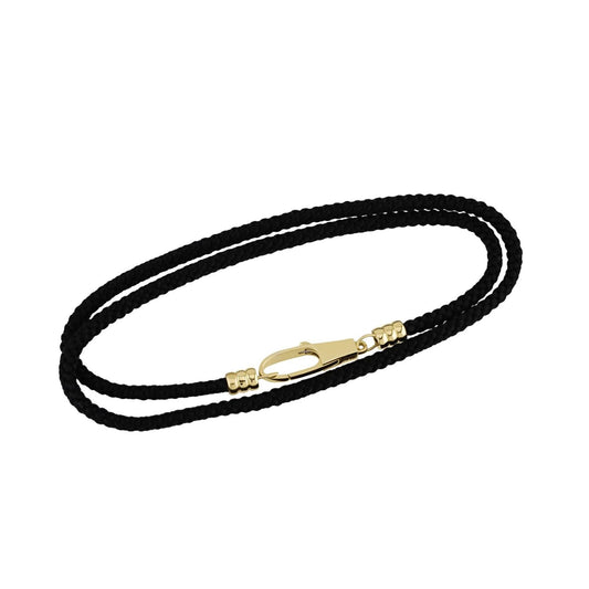 Black Kumihimo Silk Rope Necklace
