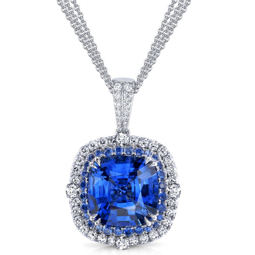 Duet Collection Blue Sapphire & Diamond Pendant