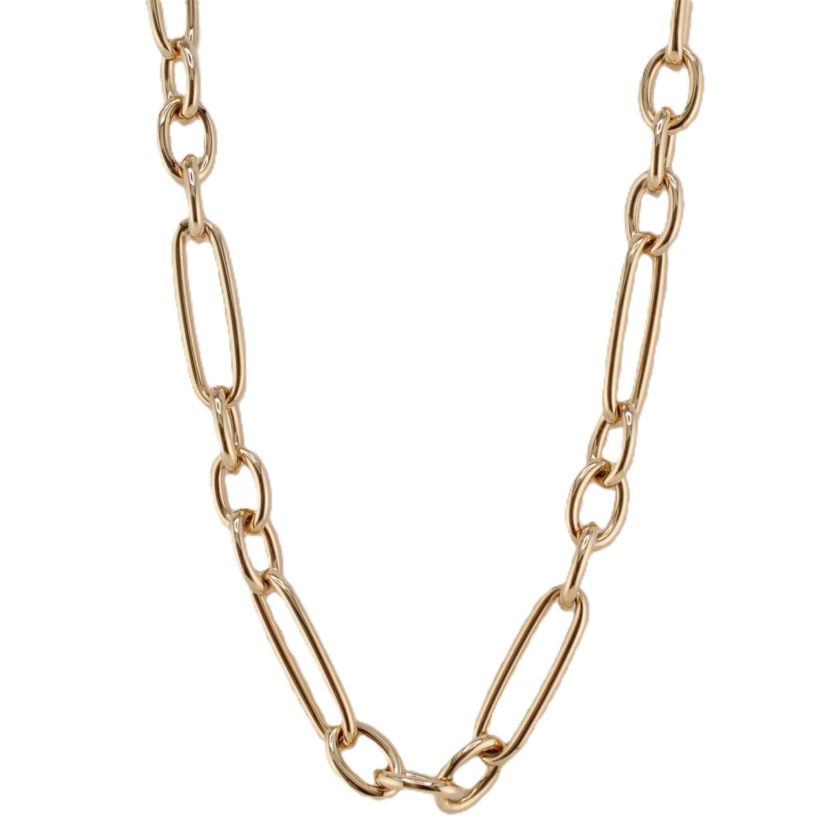 Italian Made Elongated Mixed Link Chain