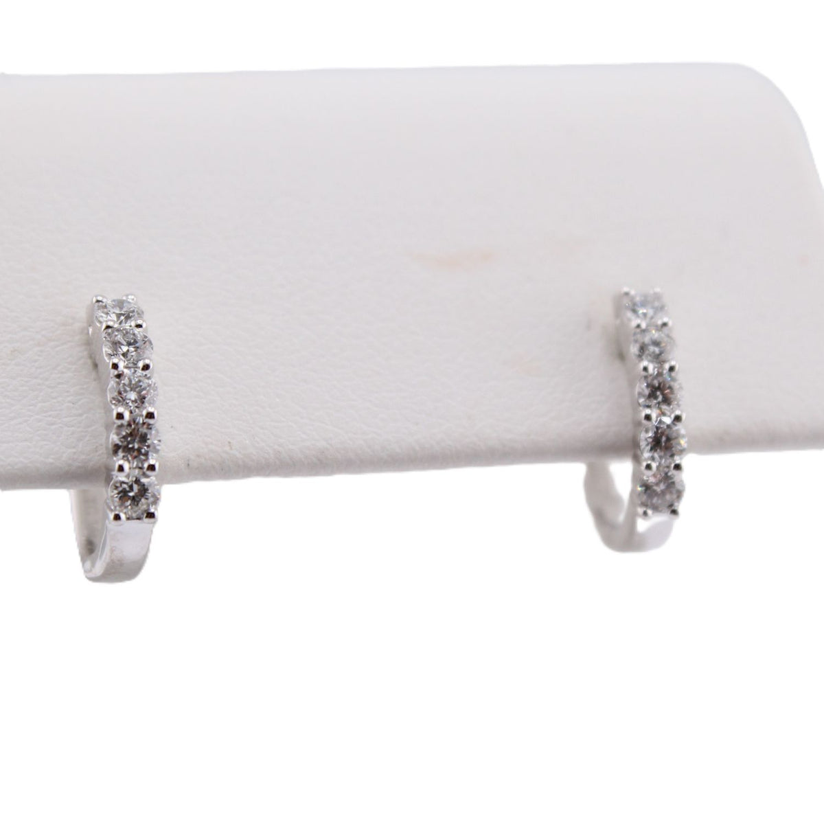 5-Diamond Hoop Earrings