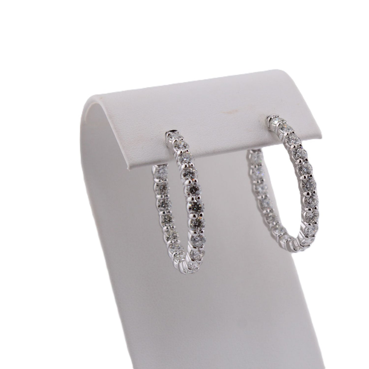 Diamond Oval Hoop Earrings