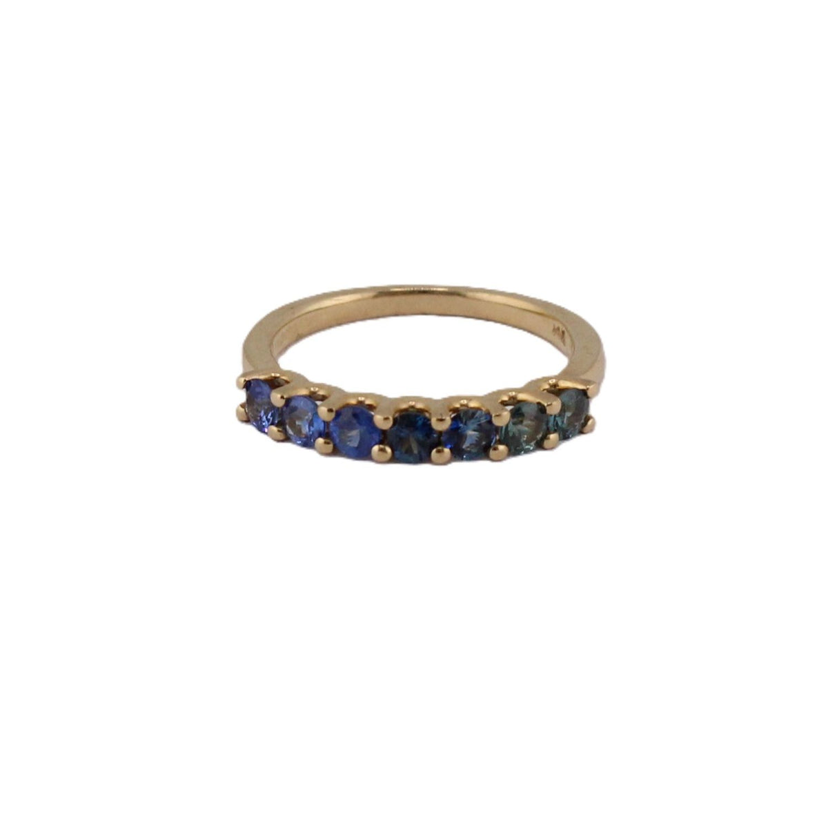 Ombre Collection Blue to Green Sapphire Band