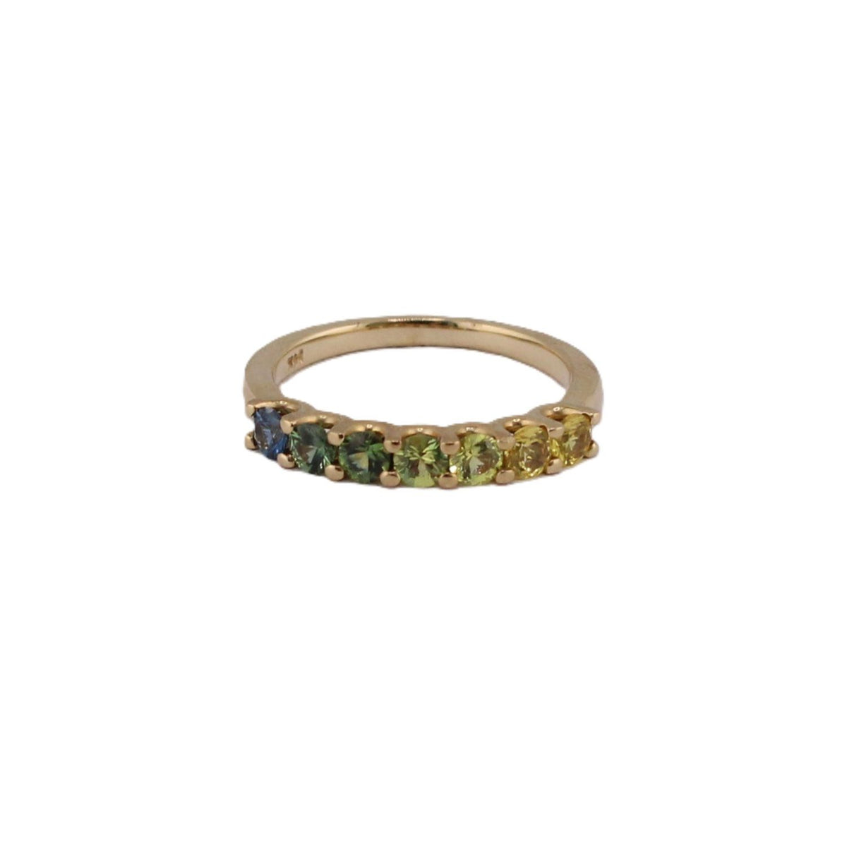 Ombre Collection Green to Yellow Sapphire Band