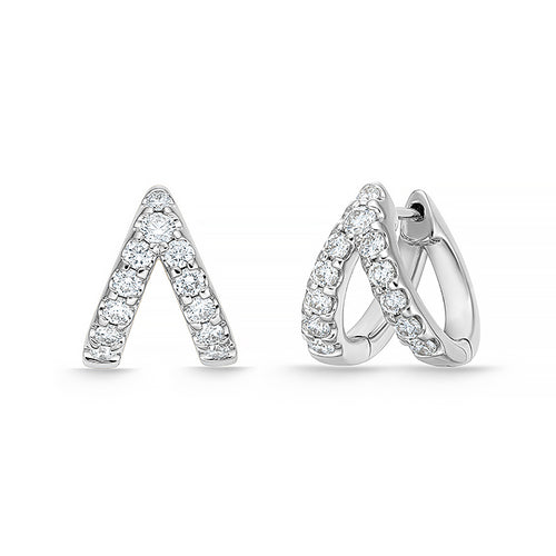 Odessa Collection "V" Huggie Earrings