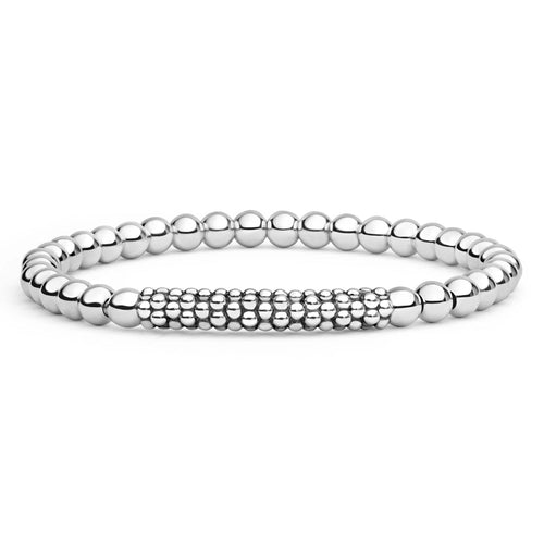 Signature Caviar Beaded Bar Stretch Bracelet