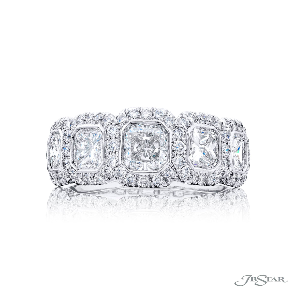 Five Radiant Cut Diamond Band