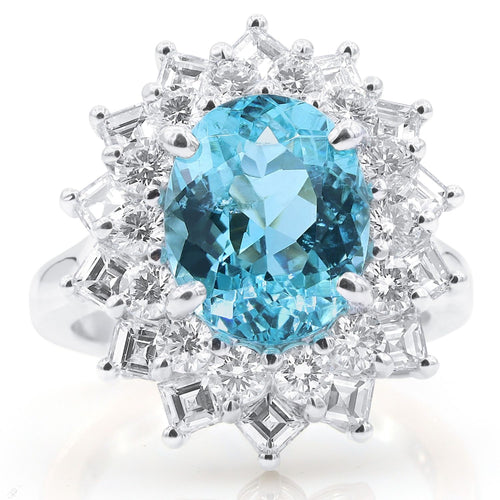 Certified Paraiba Tourmaline & Diamond Ring