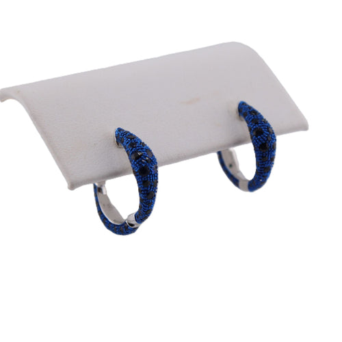Blue Sapphire Bahia Hoop Earrings