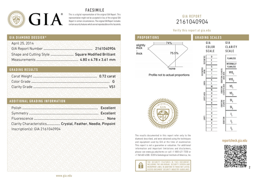 G-VS1 GIA     #2161040904    EX / EX