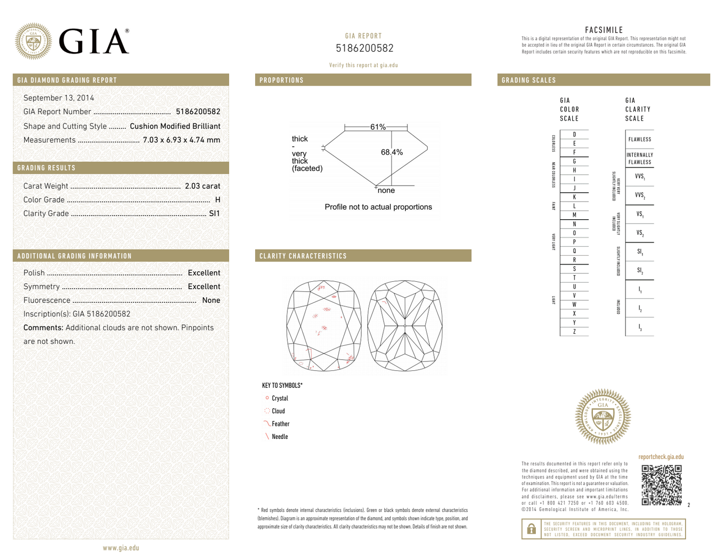 H-SI1 GIA     #5186200582    EX / EX