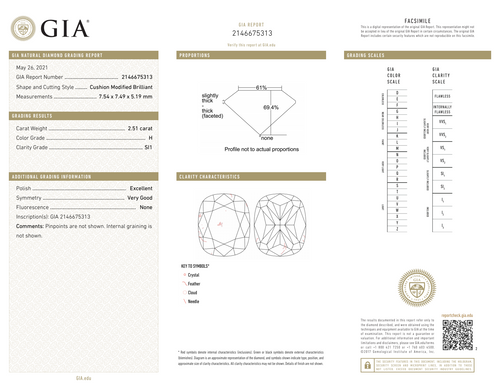 H-SI1 GIA     #2146675313   EX /V.G.