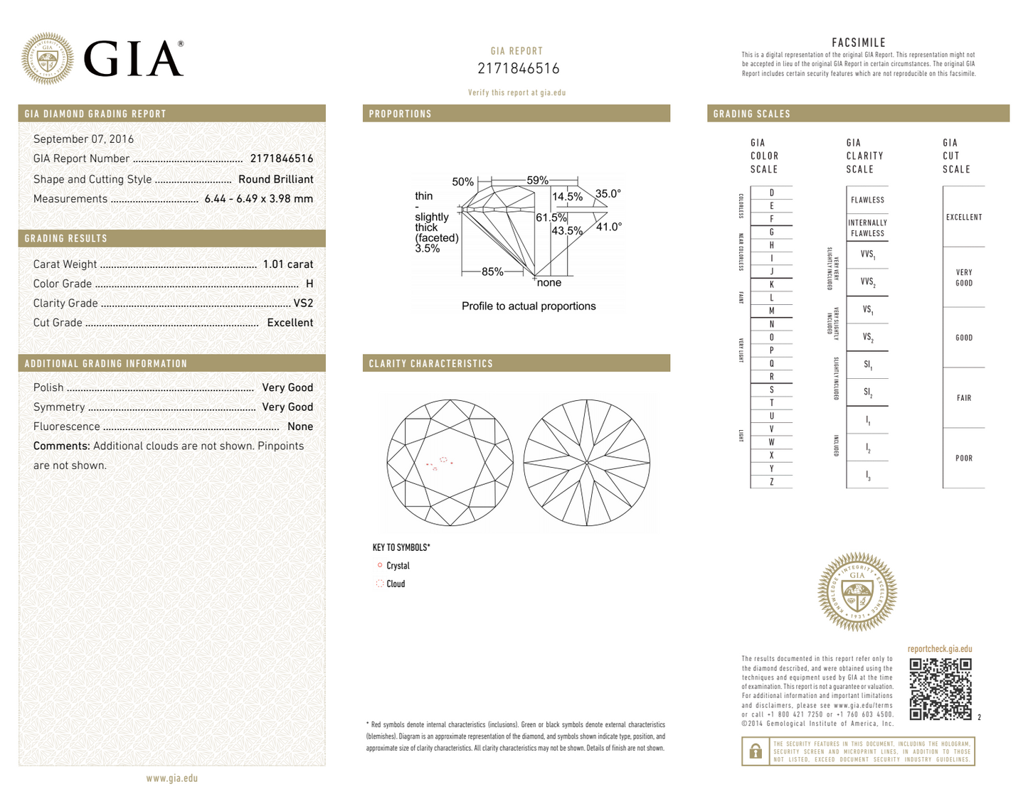 H-VS2 GIA     #2171846516   EX /V.G./V.G.