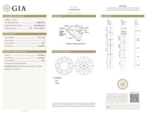 F-VS1 GIA     #1245010516   EX / EX / EX