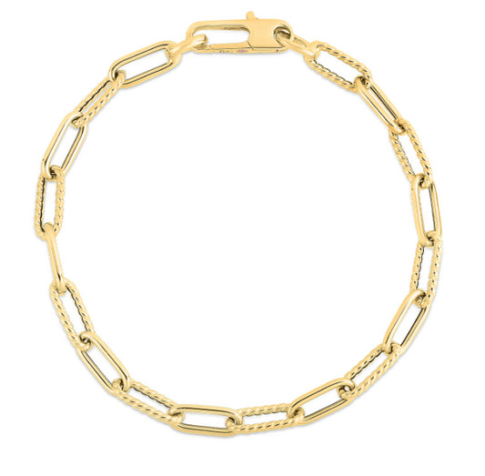 Designer Gold Collection Paperclip Link Bracelet