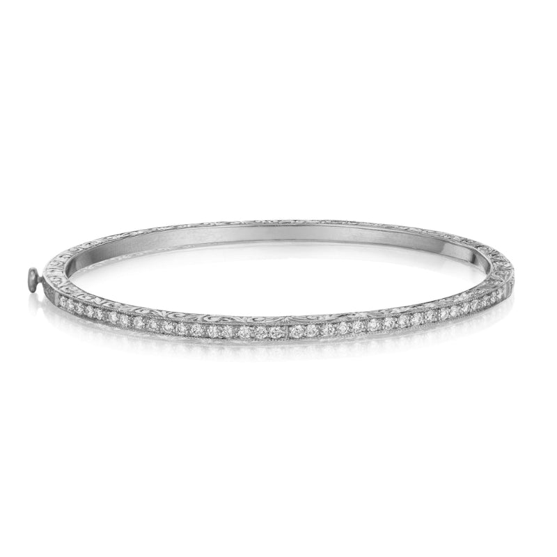 Penny Pave Collection Thin Diamond Bangle Bracelet