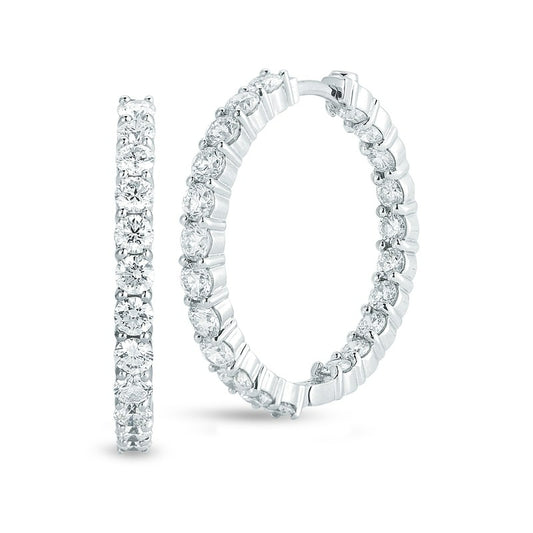 Perfect Diamond Hoops Inside Outside Earrings