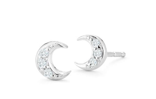 Diamond Crescent Moon Earrings