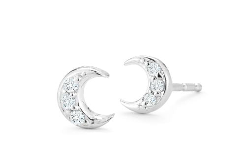 Diamond Crescent Moon Earrings