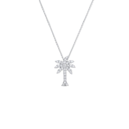 Tiny Treasures Collection Diamond Palm Tree Necklace