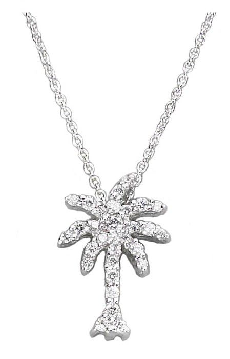 Tiny Treasures Collection Diamond Palm Tree Necklace