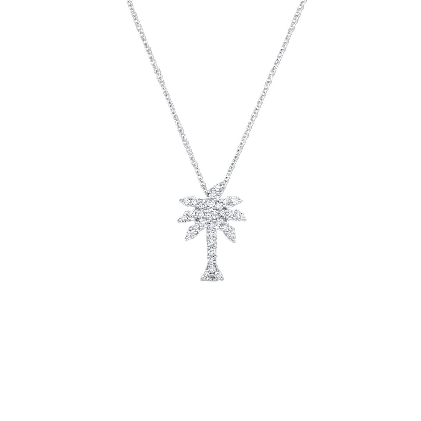 Tiny Treasures Collection Diamond Palm Tree Necklace