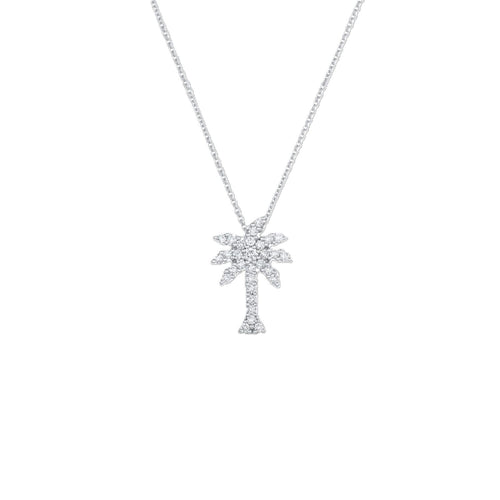 Tiny Treasures Collection Diamond Palm Tree Necklace