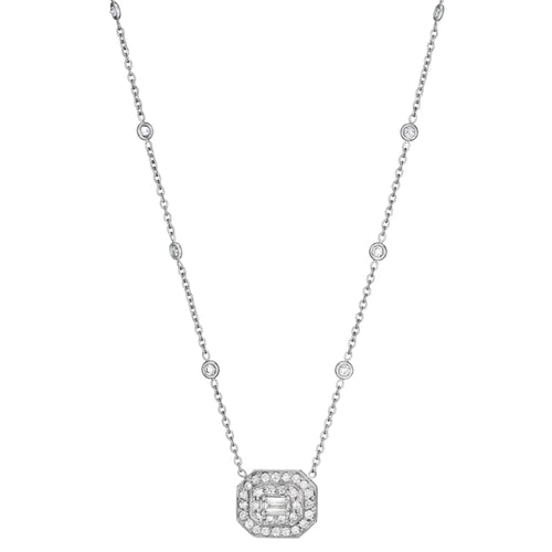 Art Deco Collection Emerald Cut Diamond Necklace