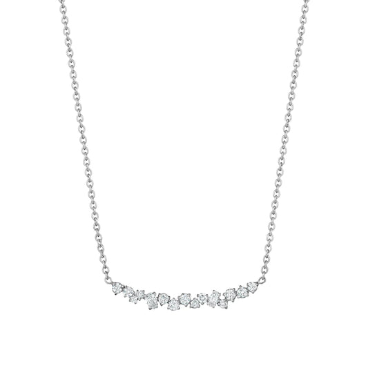 Stardust Collection Diamond Cluster Bar Necklace