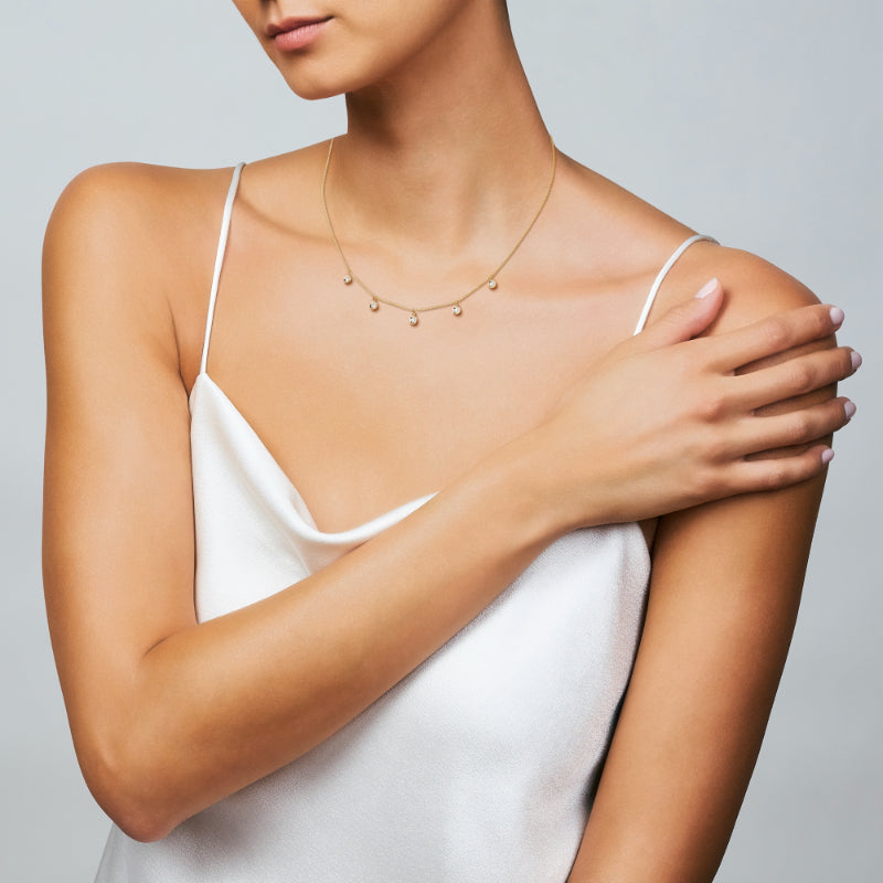 Diamonds by the Inch Dangling 5-Station Necklace