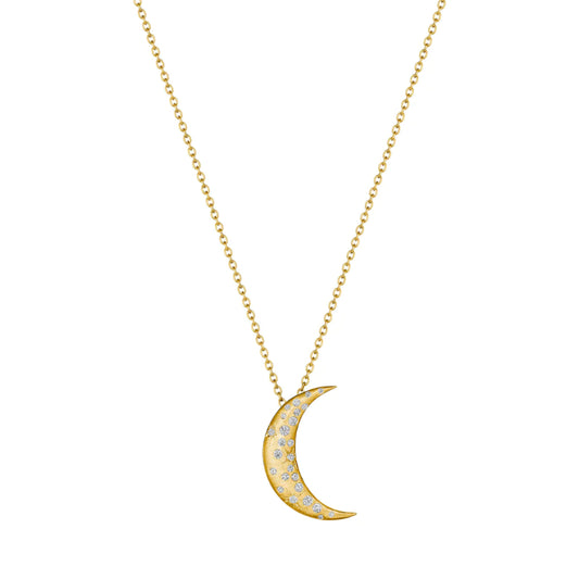 Galaxy Collection Crescent Moon Diamond Necklace