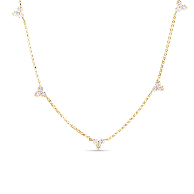 Diamonds By the Inch Five-Station Diamond Flower Necklace