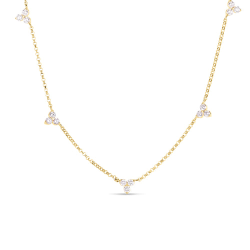 Diamonds By the Inch Five-Station Diamond Flower Necklace