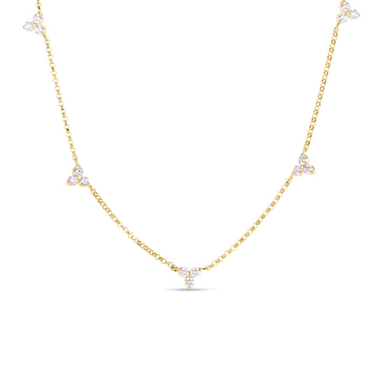 Diamonds By the Inch Five-Station Diamond Flower Necklace