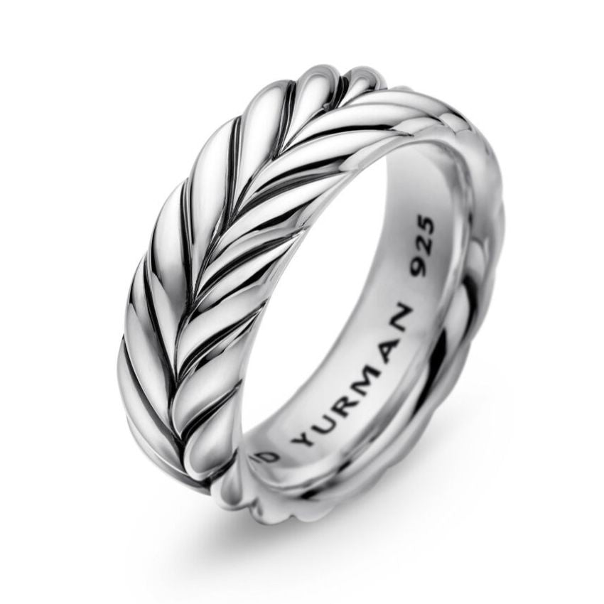 Chevron Collection 8.5 MM Wide Wedding Band