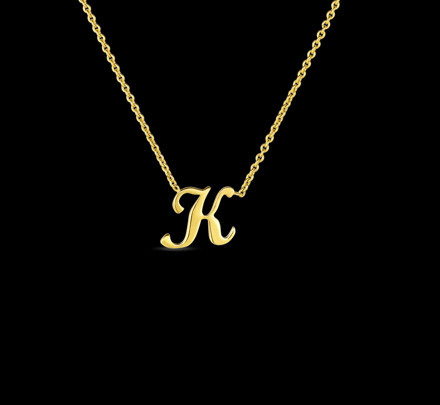 Tiny Treasures Script "K" Necklace