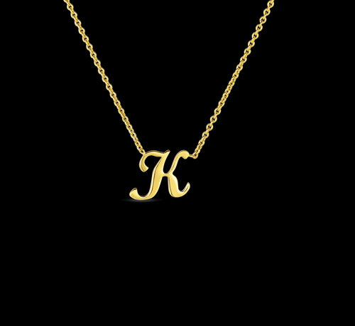 Tiny Treasures Script "K" Necklace