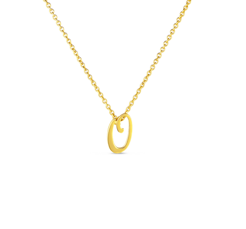Tiny Treasures Script "O" Necklace