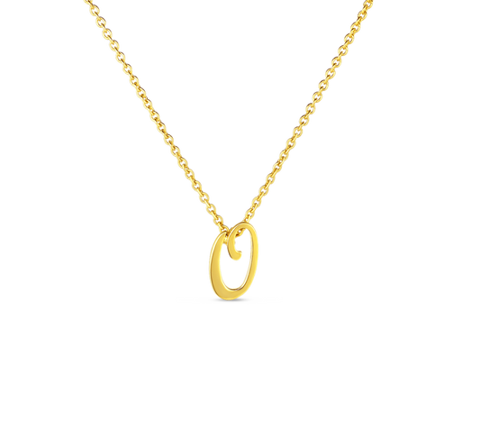 Tiny Treasures Script "O" Necklace