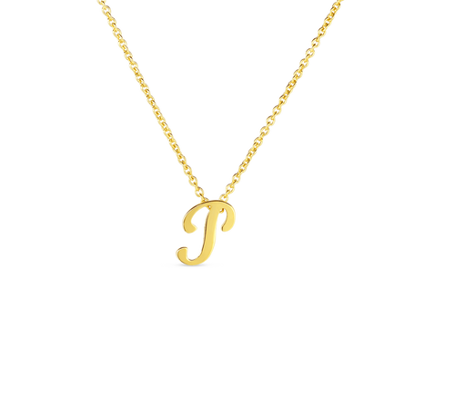 Tiny Treasures Script "P" Necklace