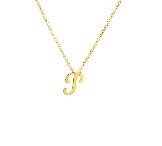 Tiny Treasures Script "P" Necklace