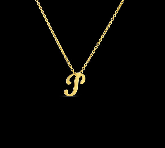 Tiny Treasures Script "P" Necklace