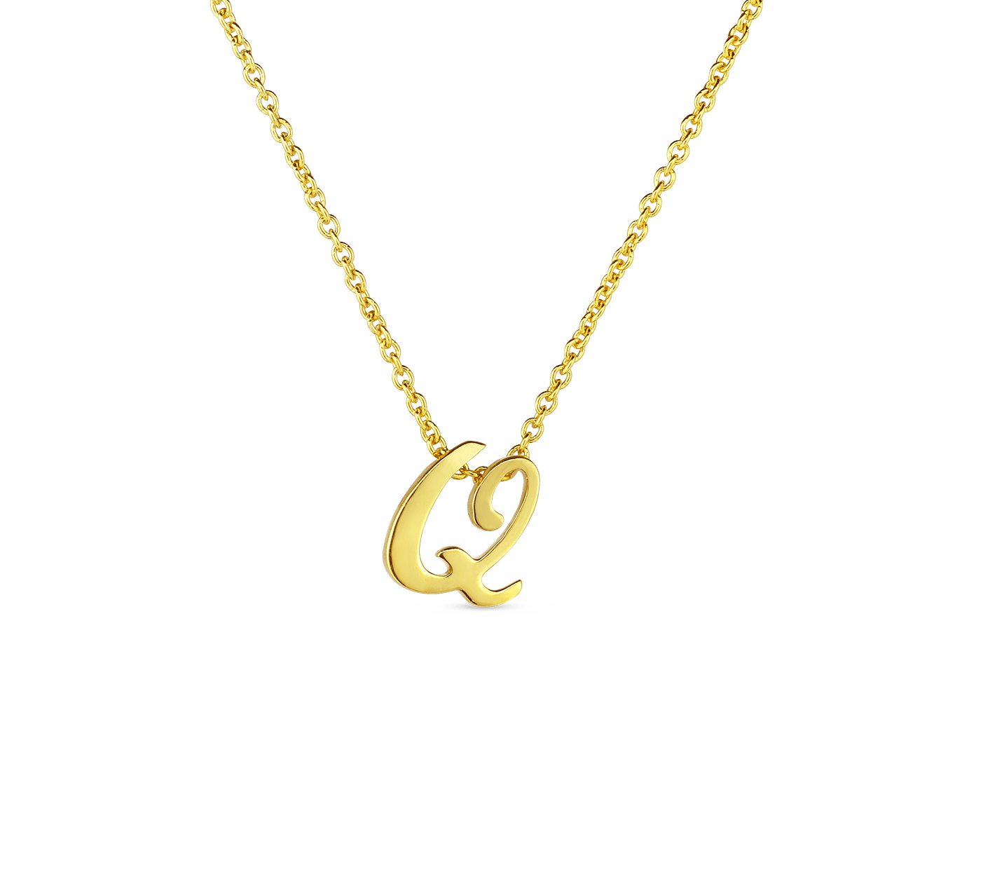 Tiny Treasures Script "Q" Necklace