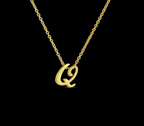 Tiny Treasures Script "Q" Necklace